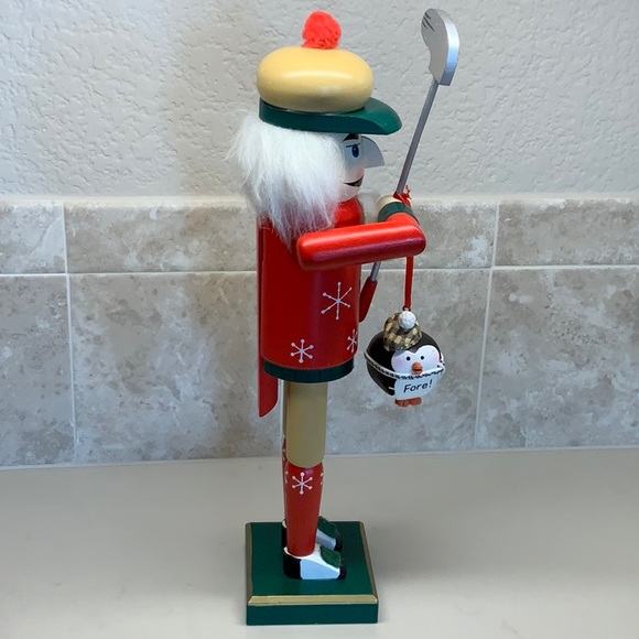Golf Nutcracker with Christmas Sweater and Penguin Jingle Bell - Picture 4 of 7